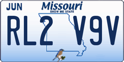 MO license plate RL2V9V