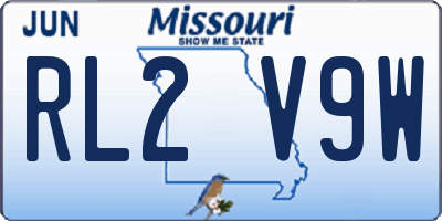 MO license plate RL2V9W