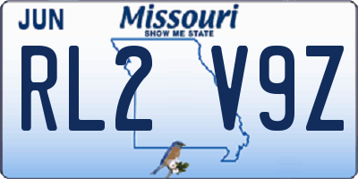 MO license plate RL2V9Z