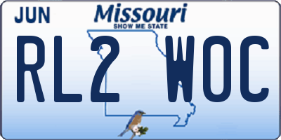 MO license plate RL2W0C