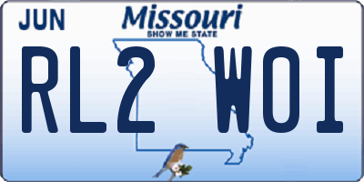 MO license plate RL2W0I