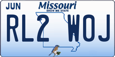 MO license plate RL2W0J