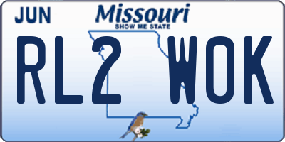 MO license plate RL2W0K