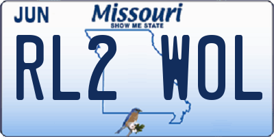 MO license plate RL2W0L
