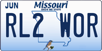 MO license plate RL2W0R