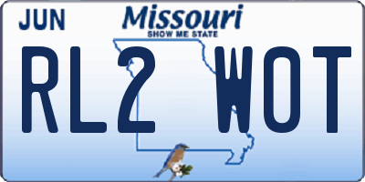 MO license plate RL2W0T