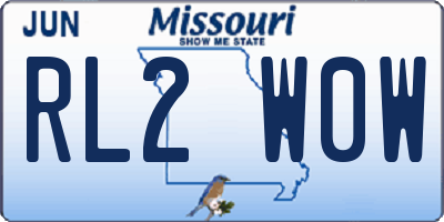 MO license plate RL2W0W