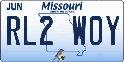 MO license plate RL2W0Y