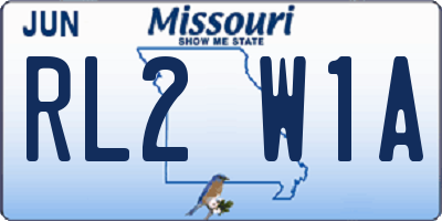 MO license plate RL2W1A