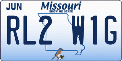 MO license plate RL2W1G
