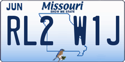 MO license plate RL2W1J