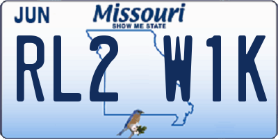 MO license plate RL2W1K