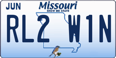 MO license plate RL2W1N