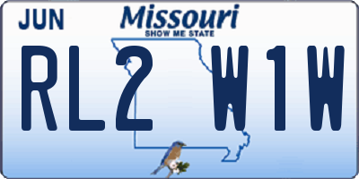 MO license plate RL2W1W