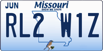 MO license plate RL2W1Z