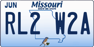 MO license plate RL2W2A
