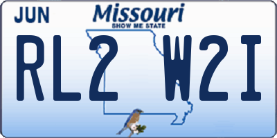 MO license plate RL2W2I