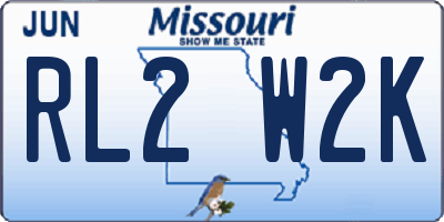 MO license plate RL2W2K
