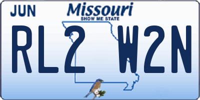 MO license plate RL2W2N