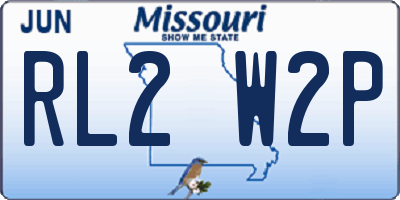 MO license plate RL2W2P