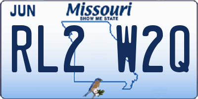 MO license plate RL2W2Q