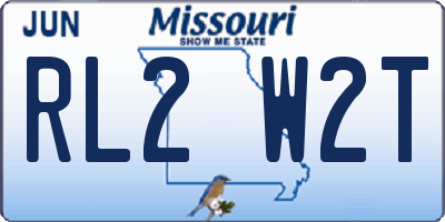 MO license plate RL2W2T