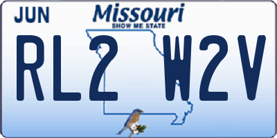 MO license plate RL2W2V