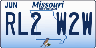 MO license plate RL2W2W