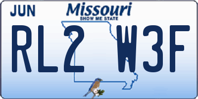 MO license plate RL2W3F