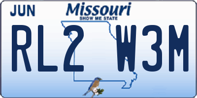 MO license plate RL2W3M