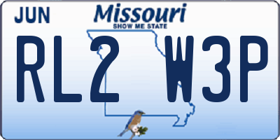 MO license plate RL2W3P