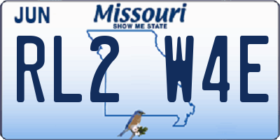 MO license plate RL2W4E