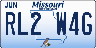 MO license plate RL2W4G