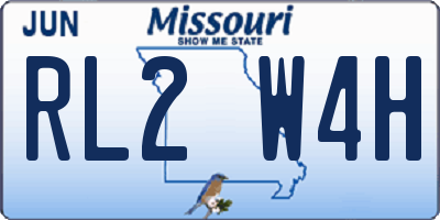 MO license plate RL2W4H