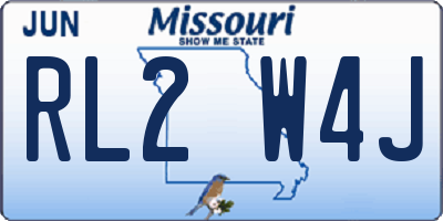 MO license plate RL2W4J
