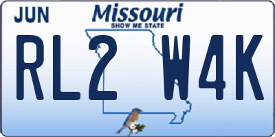 MO license plate RL2W4K