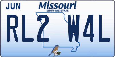 MO license plate RL2W4L