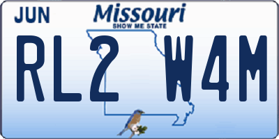 MO license plate RL2W4M
