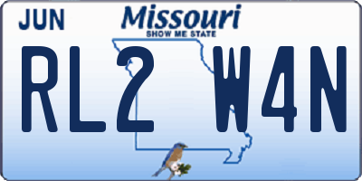 MO license plate RL2W4N