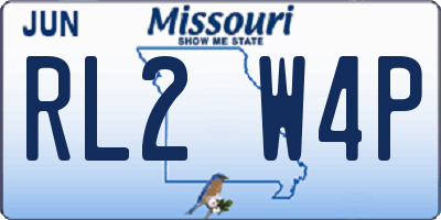 MO license plate RL2W4P