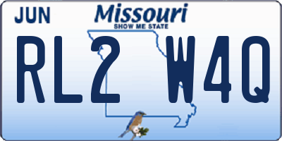 MO license plate RL2W4Q