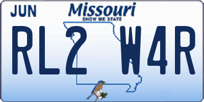 MO license plate RL2W4R