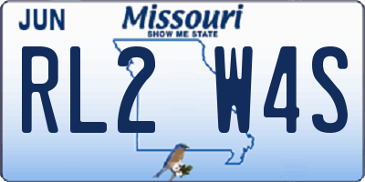 MO license plate RL2W4S