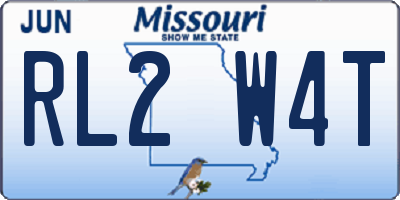 MO license plate RL2W4T