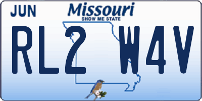 MO license plate RL2W4V
