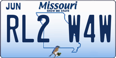 MO license plate RL2W4W