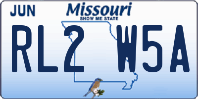 MO license plate RL2W5A