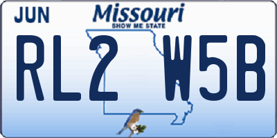 MO license plate RL2W5B