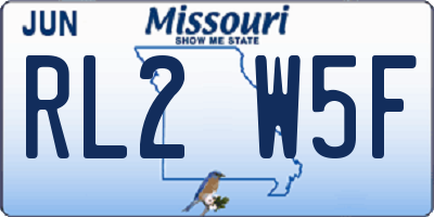 MO license plate RL2W5F