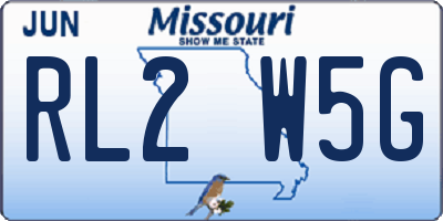 MO license plate RL2W5G